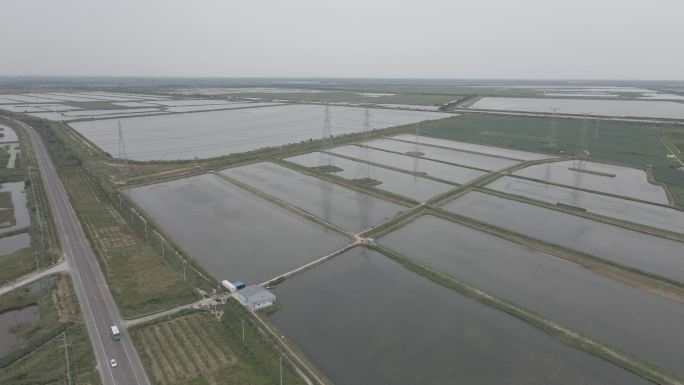 4K 航拍 鱼类 螃蟹 虾类养殖基地