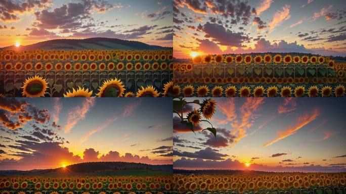 AI绘制庄园向日葵