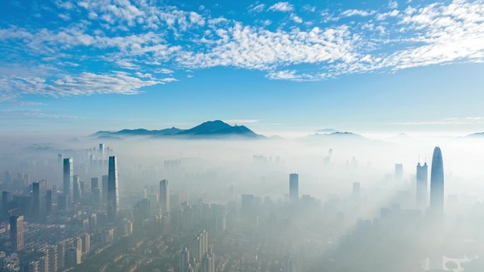 深圳唯美平流雾城市大景