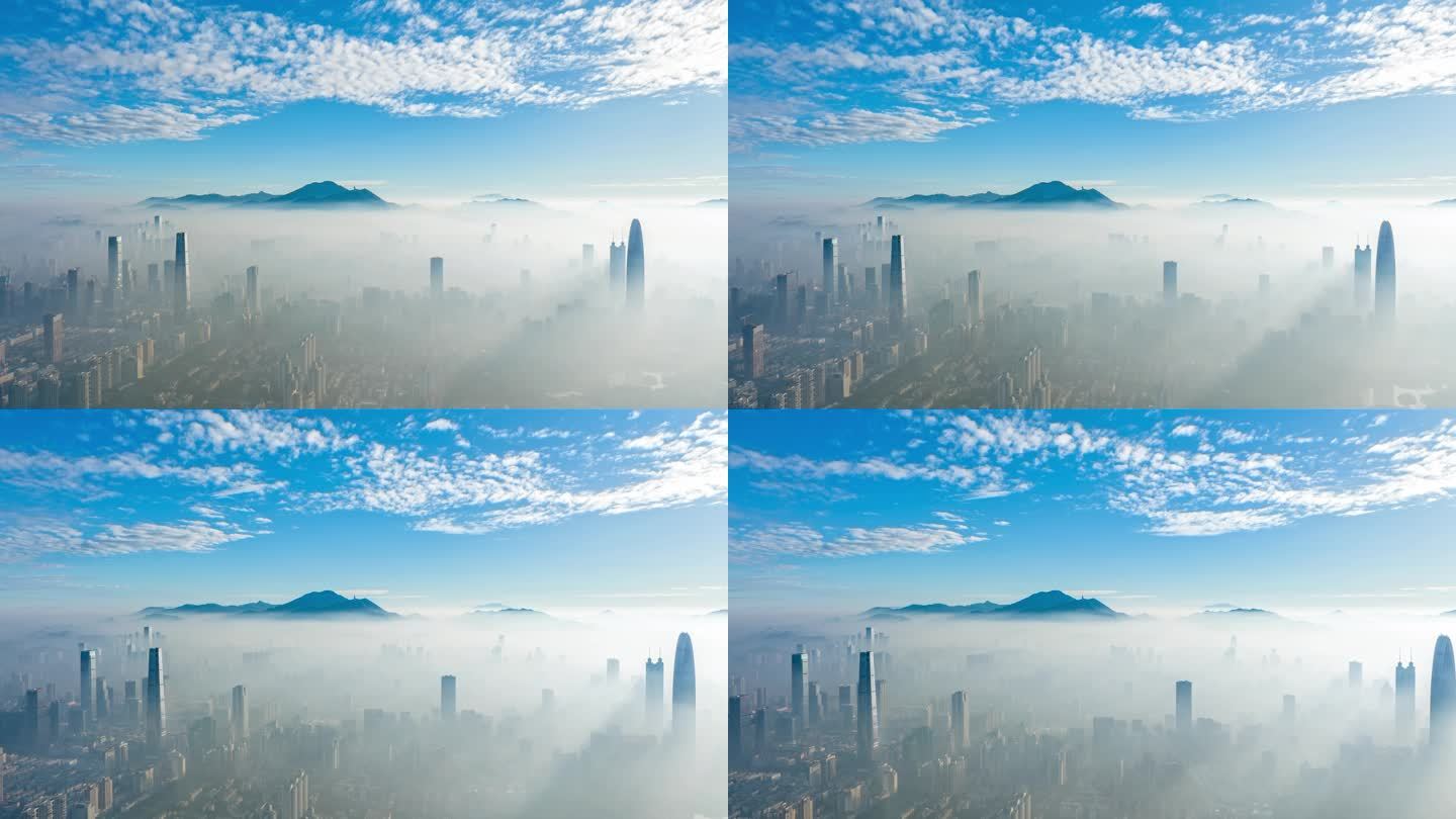 深圳唯美平流雾城市大景