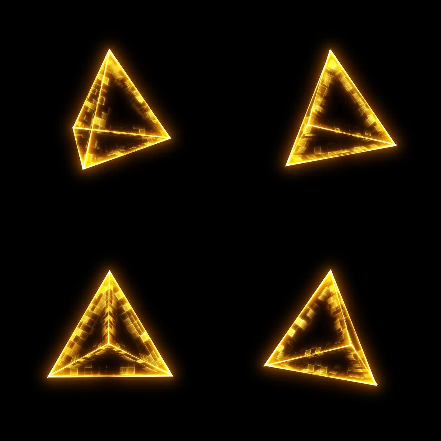 ae科技立体三角形金字塔带透明通道
