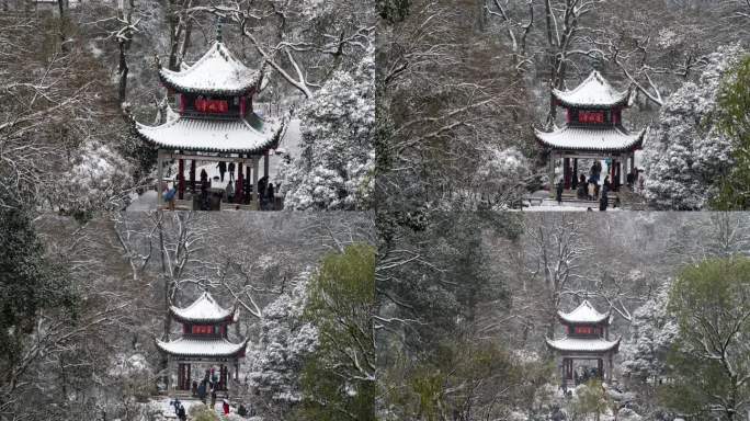 长沙岳麓山岳麓书院冬季通天雪景【精品】