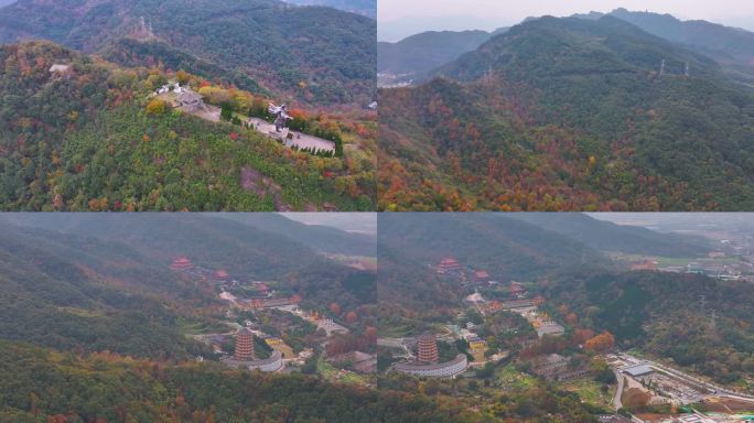 浙江绍兴会稽山大禹陵景区航拍越城区风景大