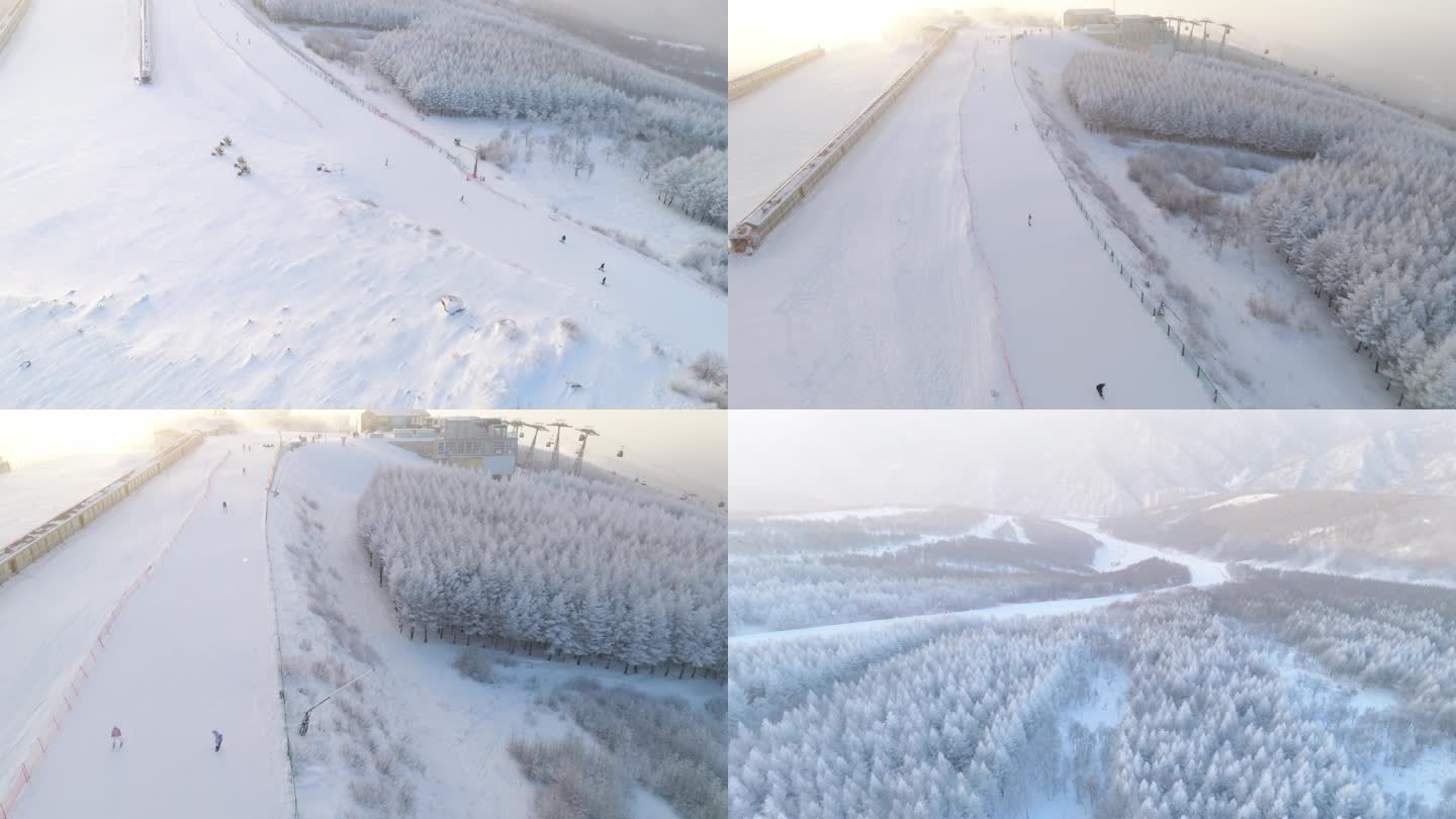 绝美雾凇云海 万龙滑雪场山顶雪道