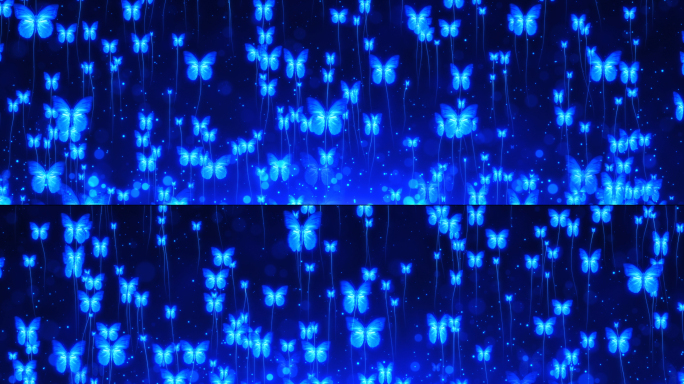 唯美蓝色蝴蝶粒子背景