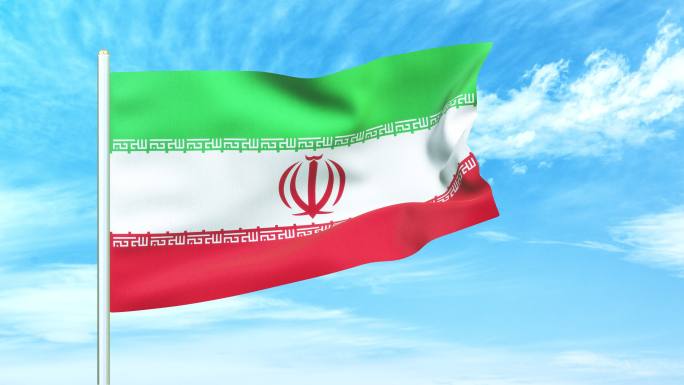 伊朗国旗空中飘扬