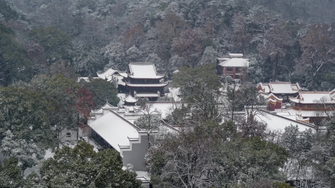 长沙岳麓山岳麓书院冬季通天雪景【精品】