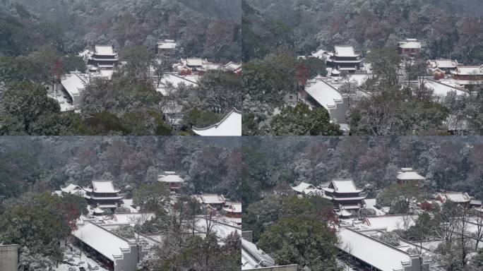 长沙岳麓山岳麓书院冬季通天雪景【精品】