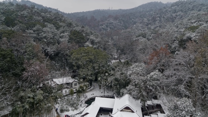 长沙岳麓山爱晚亭冬季通天雪景【精品】