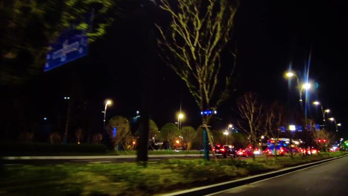 城市马路夜景汽车窗外的风景视频素材4