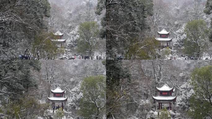 长沙岳麓山岳麓书院冬季通天雪景【精品】