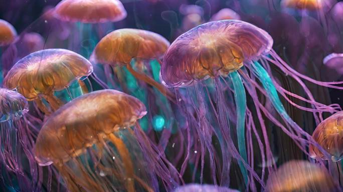 彩色水母彩色水母水母海底生物