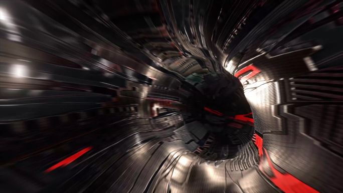 4k循环穿越时空隧道效果 科技隧道