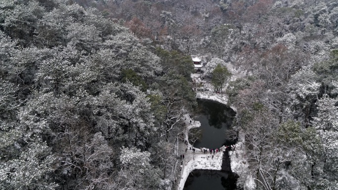 长沙岳麓山爱晚亭冬季通天雪景【精品】