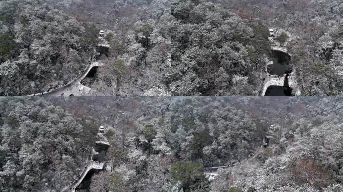 长沙岳麓山爱晚亭冬季通天雪景【精品】