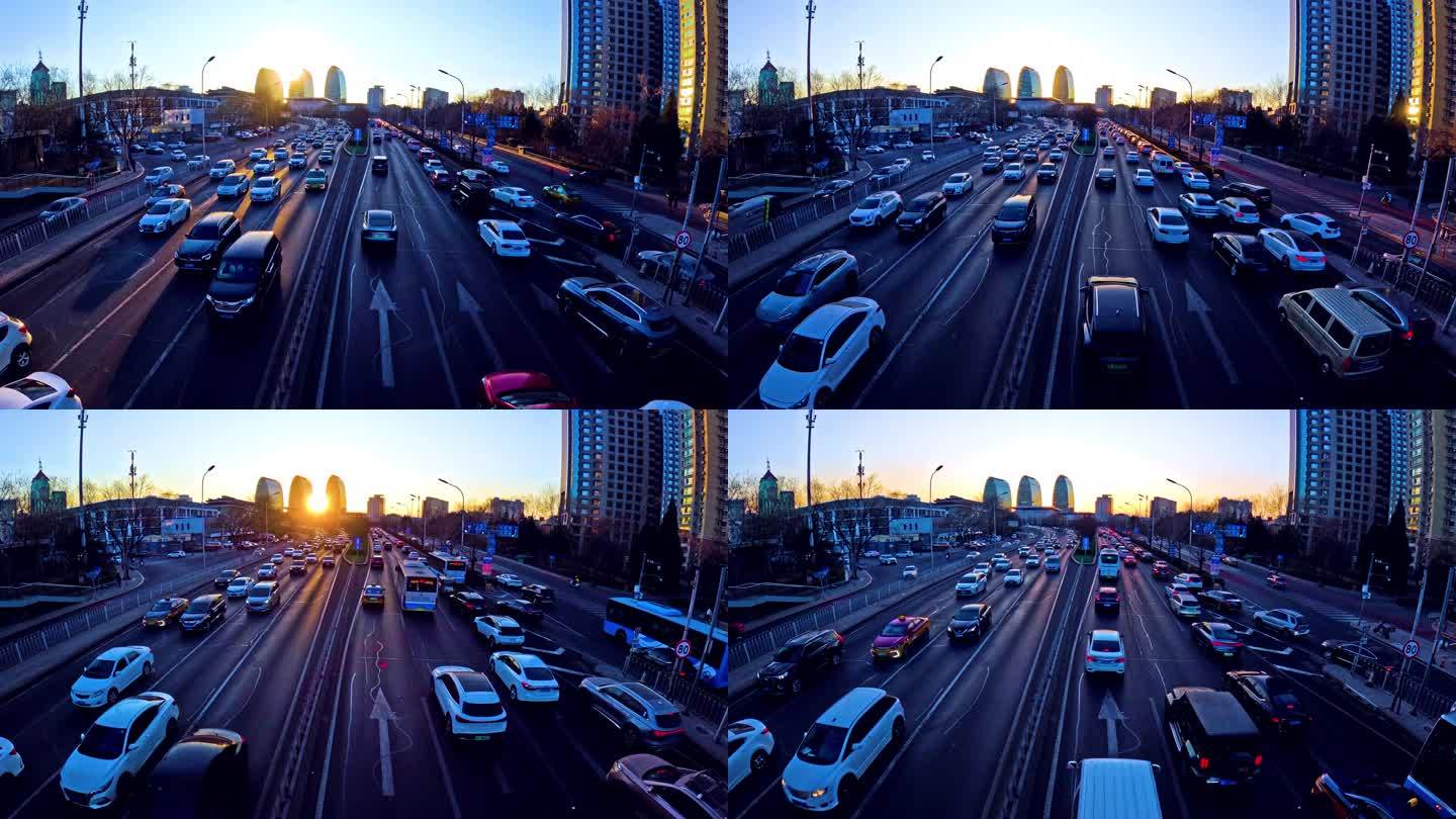 西直门 北京 车流 城市道路 堵车 公路