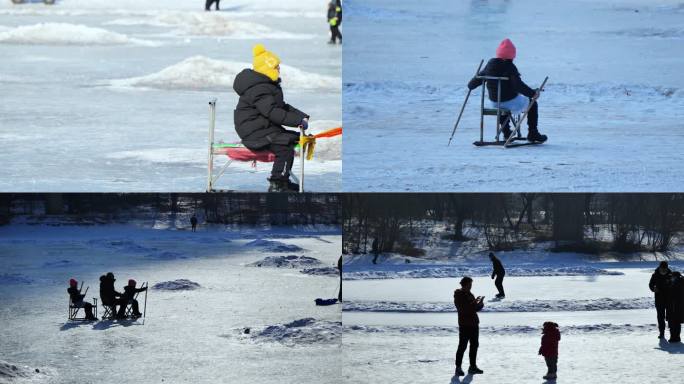 滑冰 冰车 冬季 运动 东北 冬天 活动
