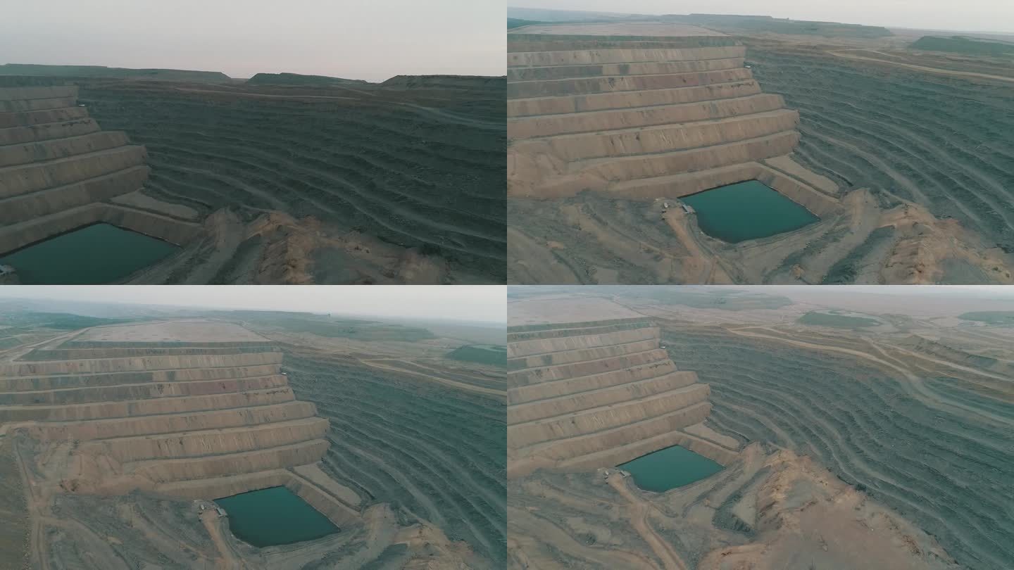 新疆哈密：航拍三道岭煤矿矿坑