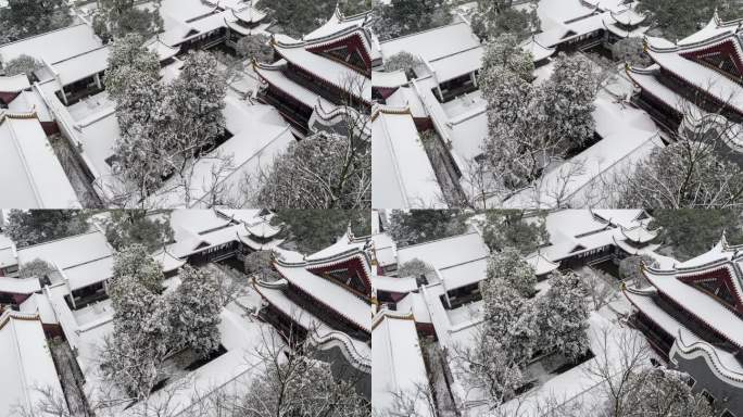 长沙岳麓山岳麓书院冬季通天雪景【精品】