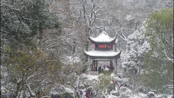 长沙岳麓山岳麓书院冬季通天雪景【精品】