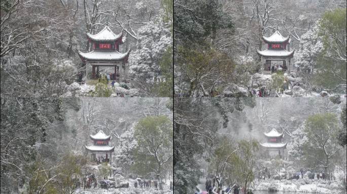 长沙岳麓山岳麓书院冬季通天雪景【精品】