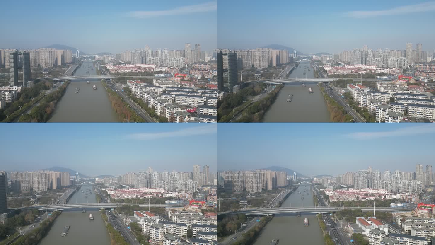 无人机航拍京杭大运河无锡运河西路段