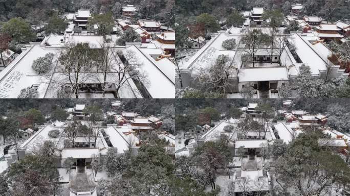 长沙岳麓山岳麓书院冬季通天雪景【精品】