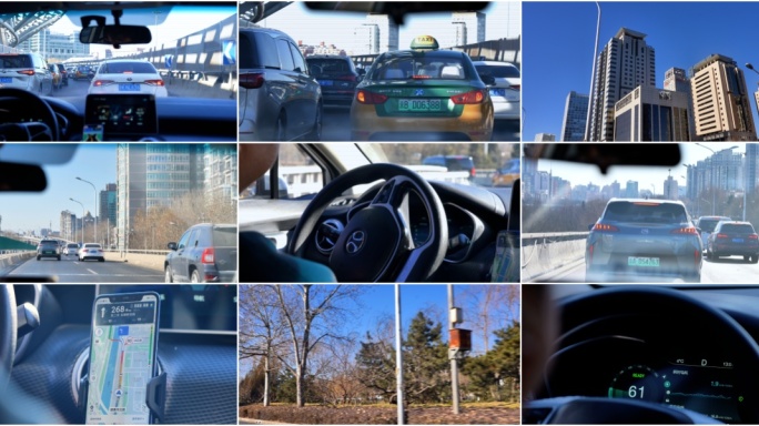 城市冬季网约车行驶