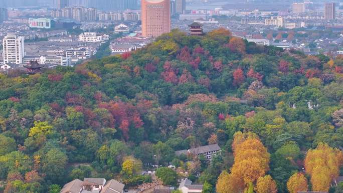 浙江绍兴越城区航拍城市风景风光素材4