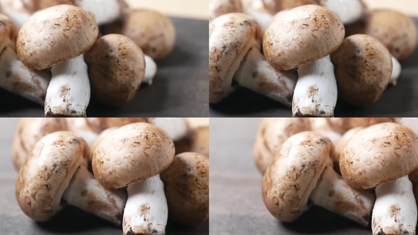砧板上的新鲜香菇