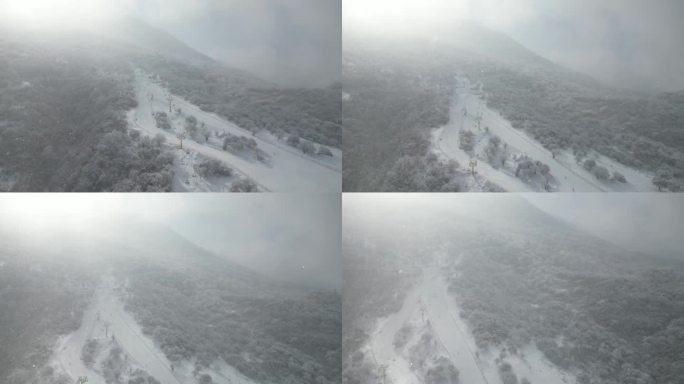 四川阿坝茂县九鼎山太子岭滑雪场风景航拍