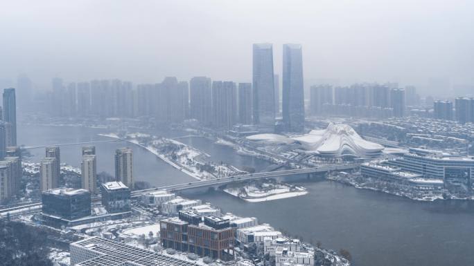 长沙冬天雪景大雪纷飞冬季下雪【精品】