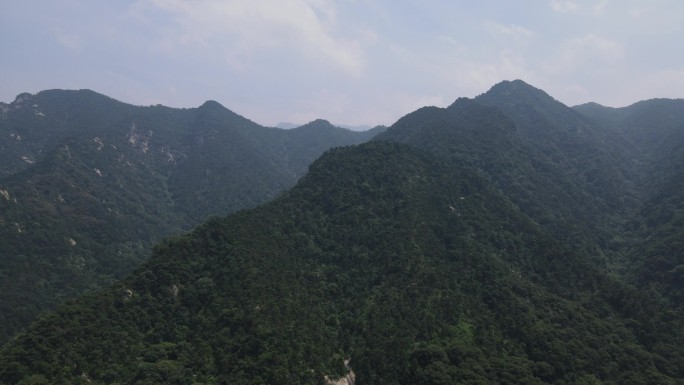 泰安玉泉寺山林自然风景航拍实拍