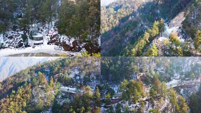 台州市黄岩大寺基林场雪景，大寺基万福寺