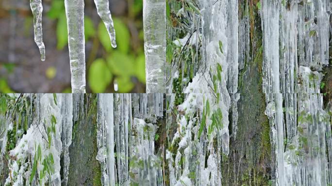 季节变换冬去春来冰雪消融冰凌融化