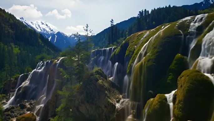 九寨沟 航拍中国 风景名胜 青山绿水