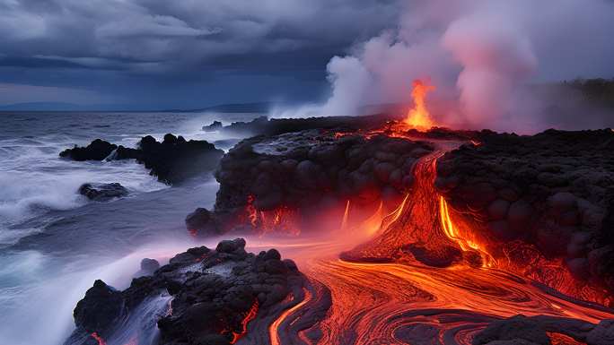 震撼火山爆发喷发岩浆涌动合集