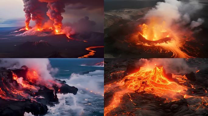 震撼火山爆发喷发岩浆涌动合集