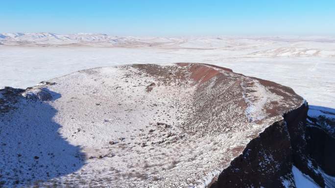 4k火山内蒙古乌兰察布冬季