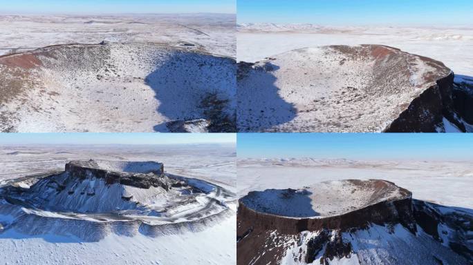 4k火山内蒙古乌兰察布冬季