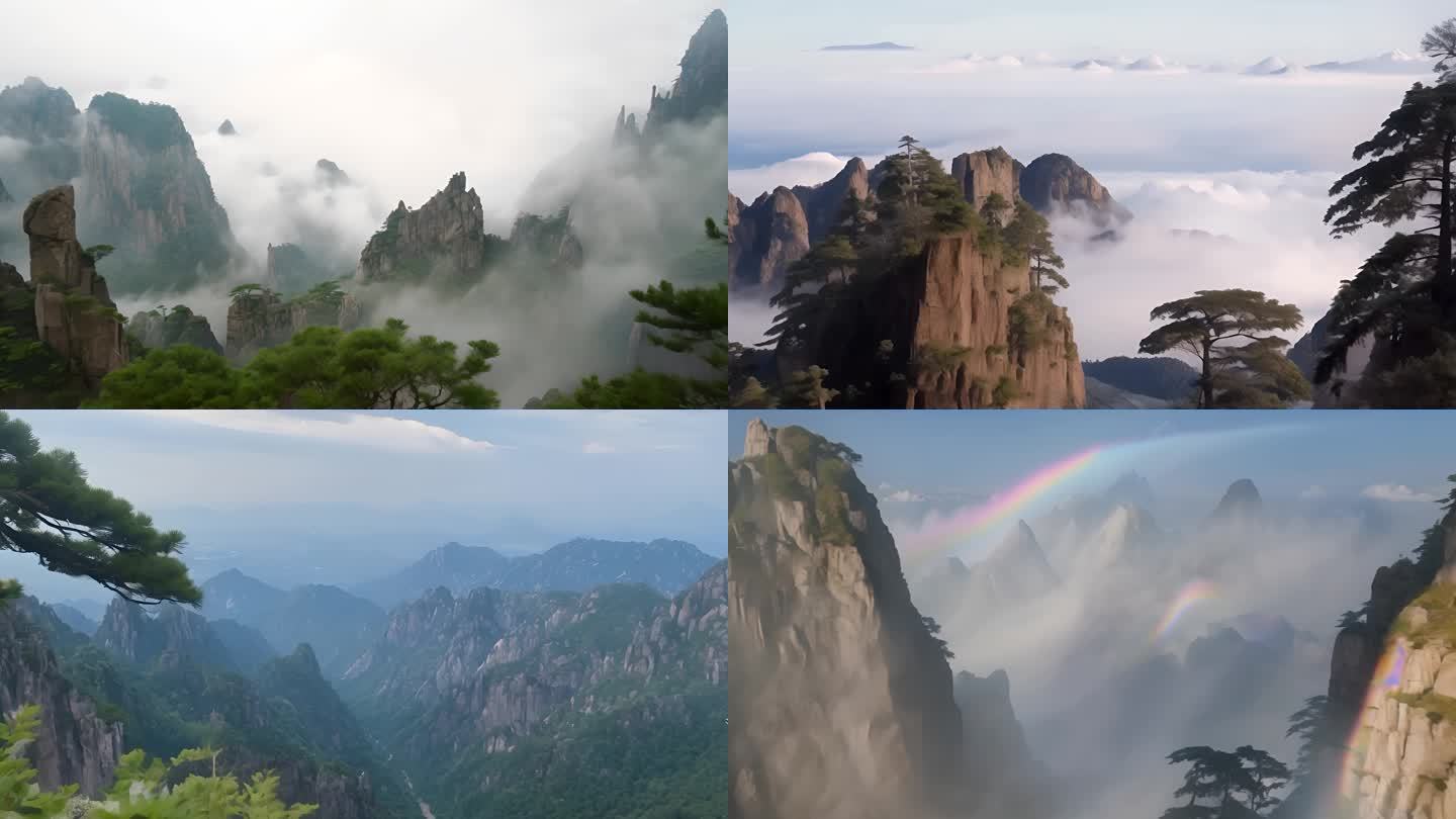 黄山 航拍中国 壮志凌云雄伟风景画