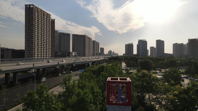 济宁城市高架航拍实拍