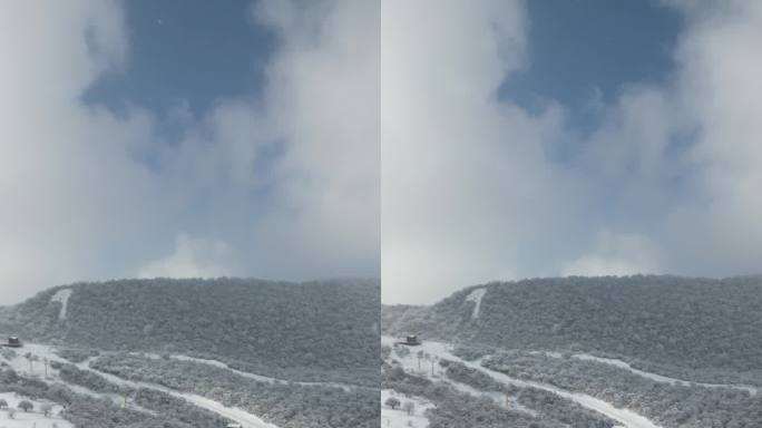 四川阿坝茂县太子岭滑雪场风景竖屏航拍