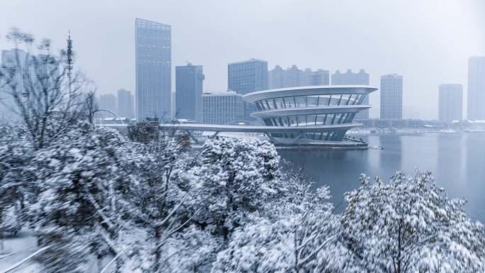 长沙冬天雪景大雪纷飞冬季下雪【精品】