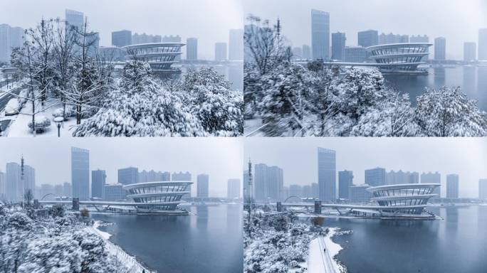 长沙冬天雪景大雪纷飞冬季下雪【精品】