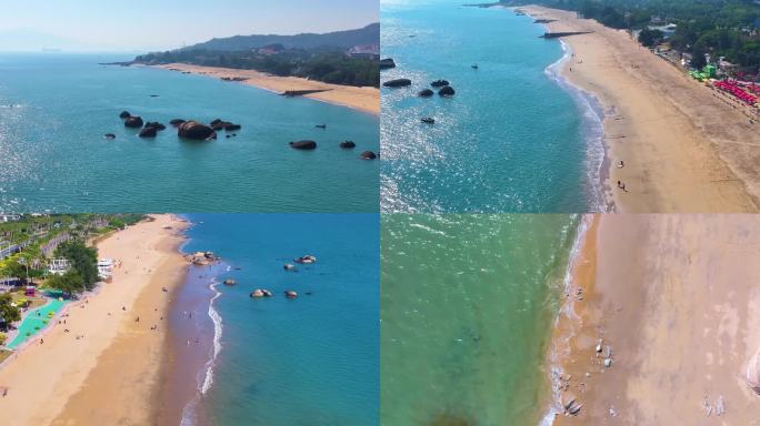 东海大海海边海水海浪沙滩海滩航拍风景唯美