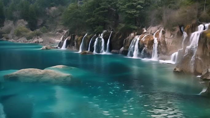 九寨沟 中国名胜 青山绿水 四川