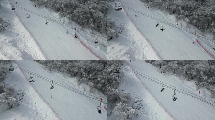 四川阿坝茂县九鼎山太子岭滑雪场风景航拍