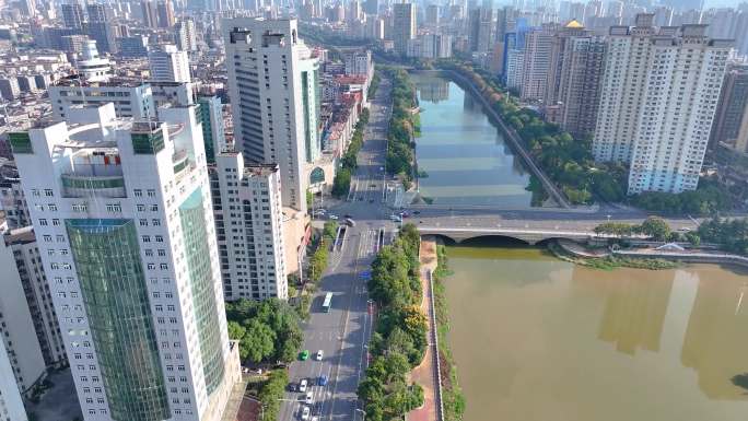 江西南昌航拍街道街景东湖区城市风景风光素