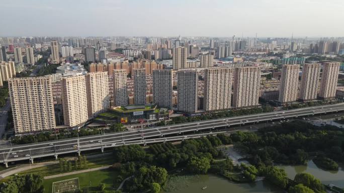 济宁城市高架航拍实拍